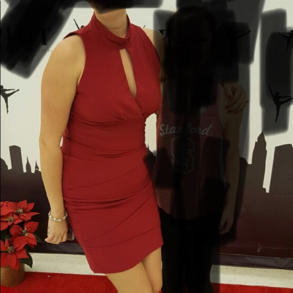 Red halter dress by WHBM